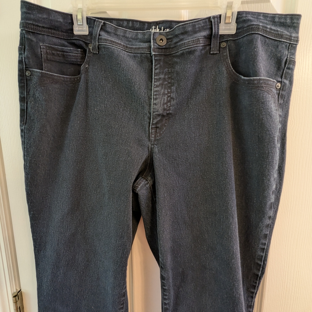 Style & Co. Women's Straight Leg Jeans - Dark Blue 18W Petite